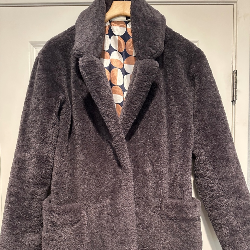 NWT Anthropologie Maeve Lisanne Faux Fur Coat Size Small